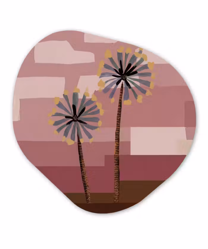 Organisch schilderij - Forex - Illustratie - Bloemen - Vlakken - Abstract