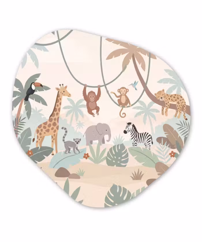 Organisch schilderij - Forex - Jungle - Dieren - Groen