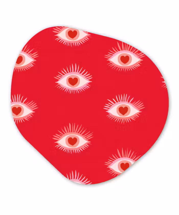 Organisch schilderij - Forex - Ogen - Hart - Abstract - Rood - Roze