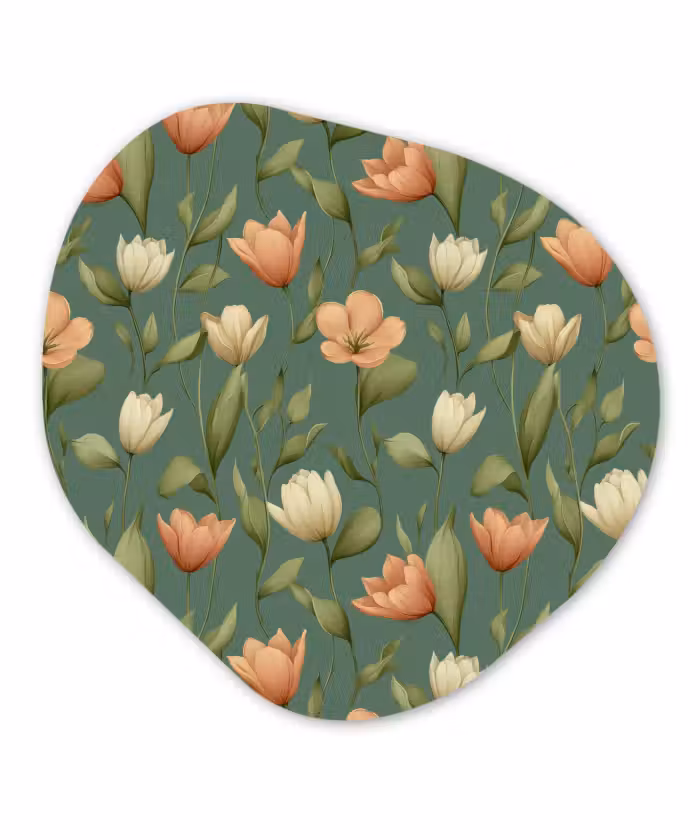 Organisch schilderij - Forex - Tulpen - Botanisch - Groen