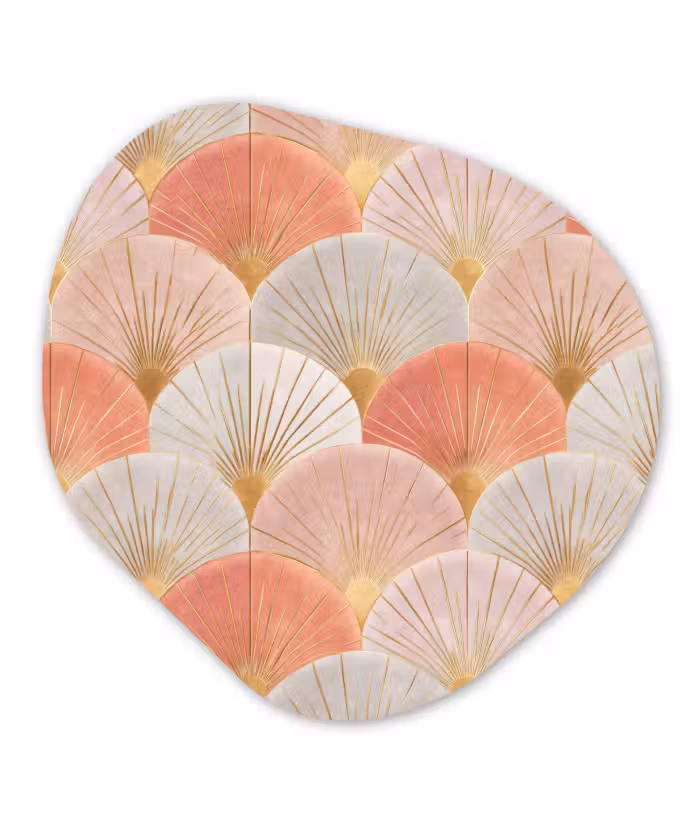 Organisch schilderij - Forex - Waaiers - Goud - Roze