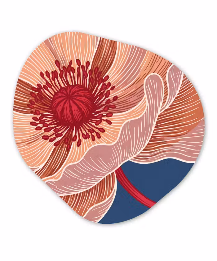 Organisch schilderij - Glas - Bloemen - Modern - Abstract