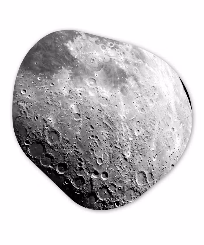 Organisch schilderij - Glas - Maan - Kraters - Ruimte