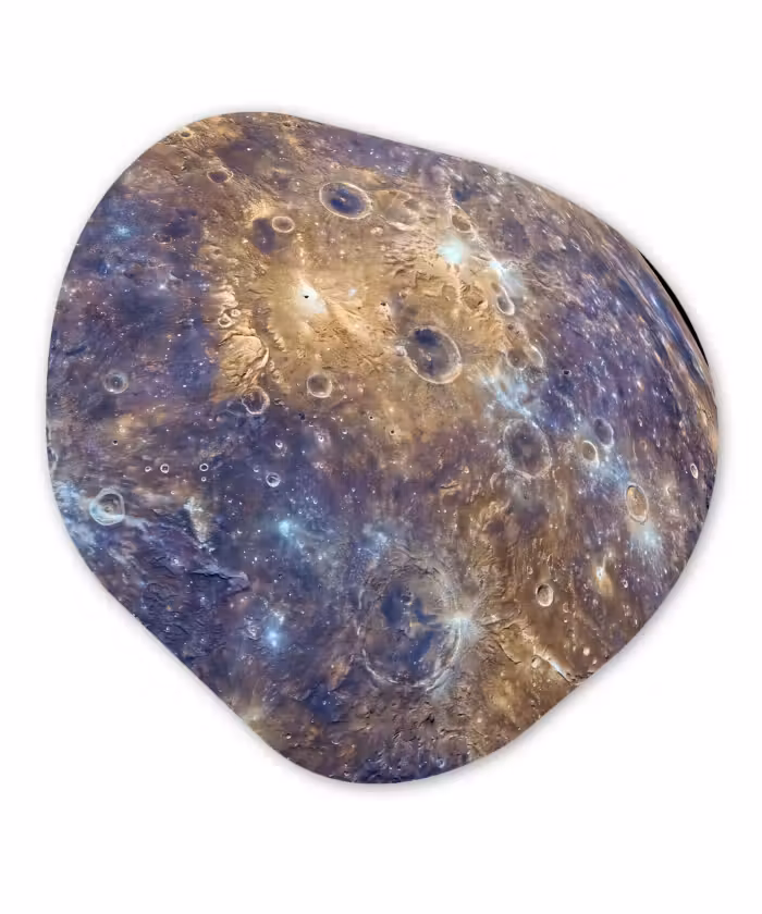 Organisch schilderij - Glas - Planeet - Kraters - Ruimte