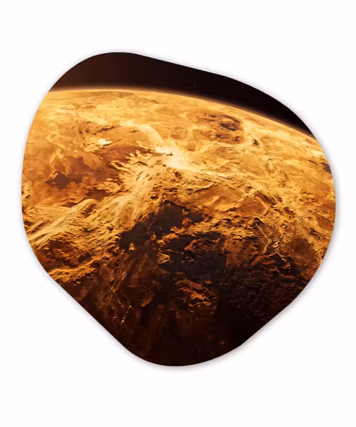 Organisch schilderij - Glas - Planeet - Ruimte - Oranje