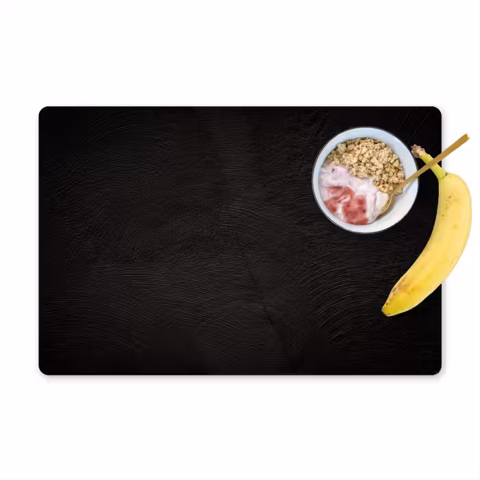 Placemat - 6 stuks - Beton print - Industrieel - Zwart