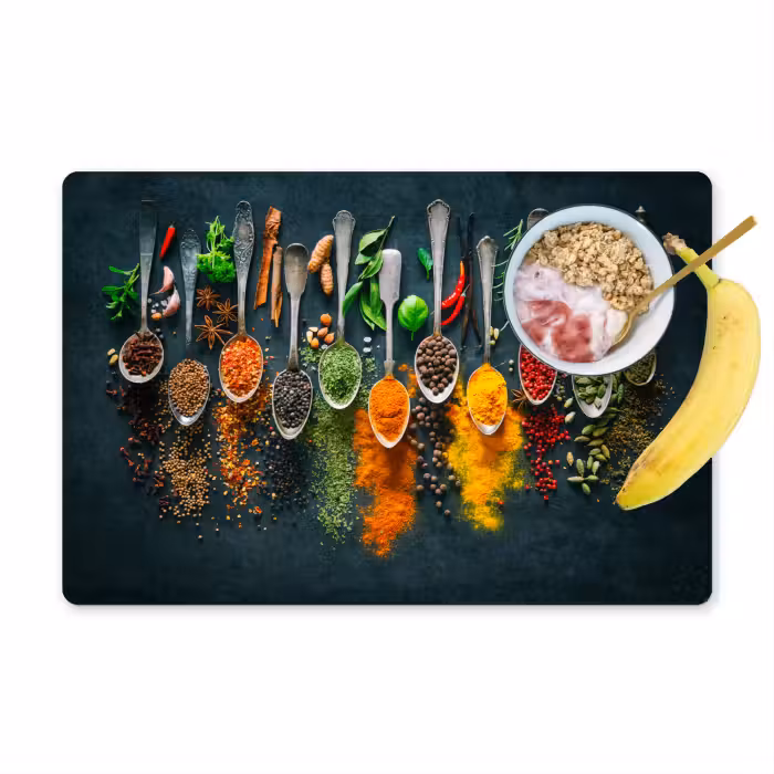 Placemat - 6 stuks - Kruiden - Specerijen - Lepels