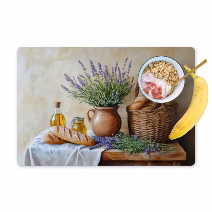 Placemat - 6 stuks - Lavendel - Brood - Stilleven