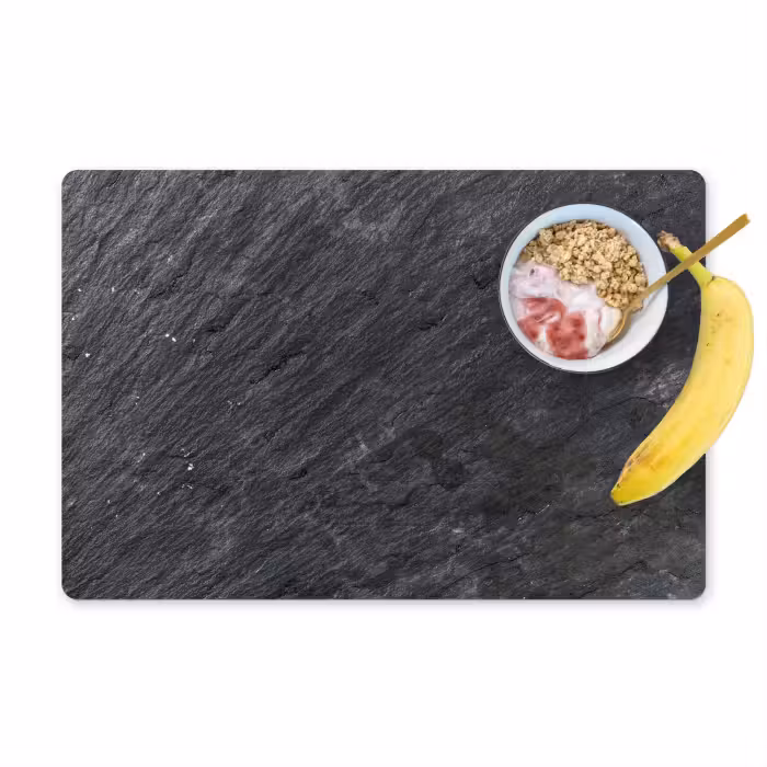 Placemat - 6 stuks - Natuursteen - Industrieel - Leisteen - Structuur - Grijs