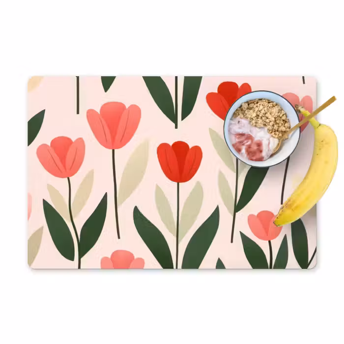 Placemat - 6 stuks - Tulpen - Modern - Roze