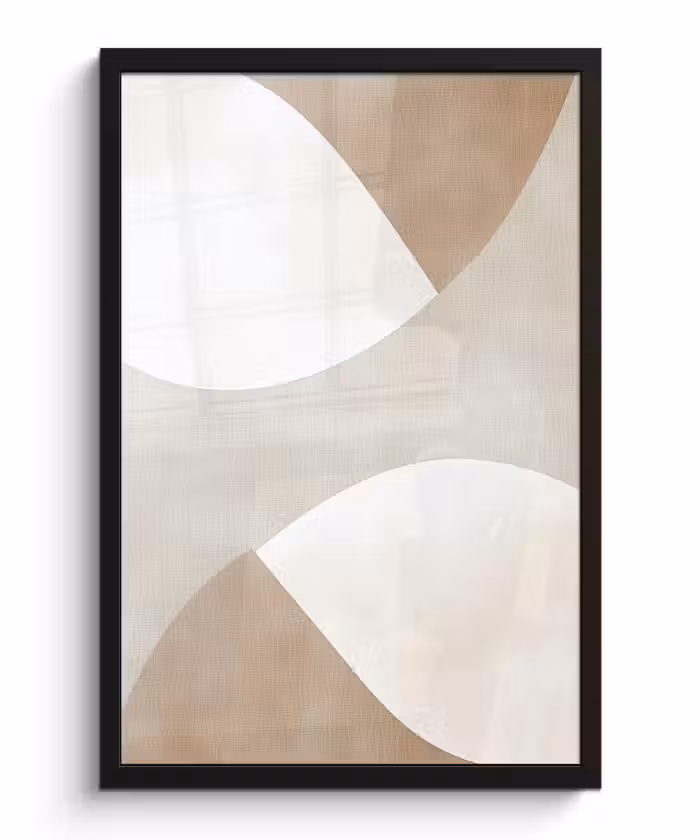 Poster met lijst - Bruin - Japandi - Abstract
