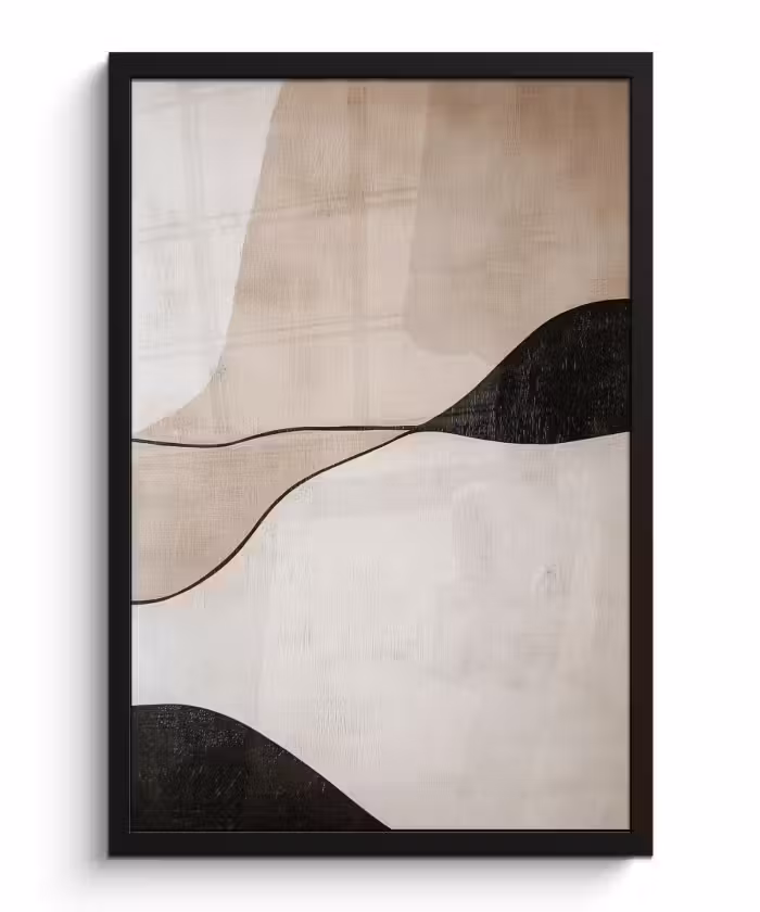 Poster met lijst - Contourlijnen - Abstracte landschap