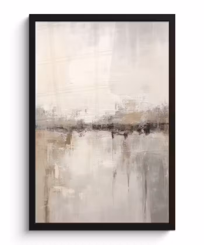 Poster met lijst - Moderne kunst - Abstract - Beige