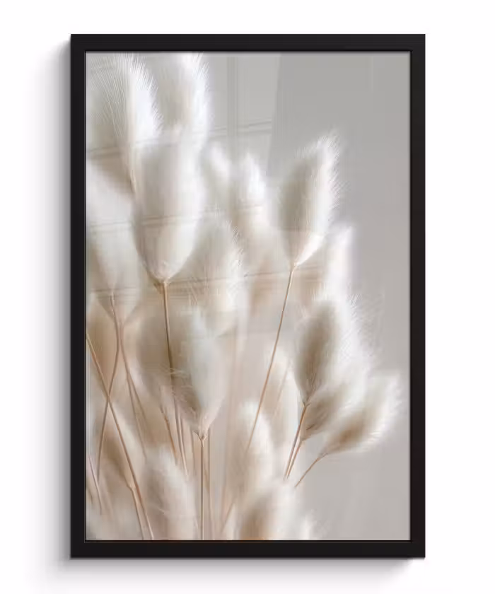 Poster met lijst - Pluimen - Beige - Minimalistisch