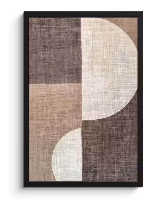 Poster met lijst - Raster - Halve cirkels - Contrast