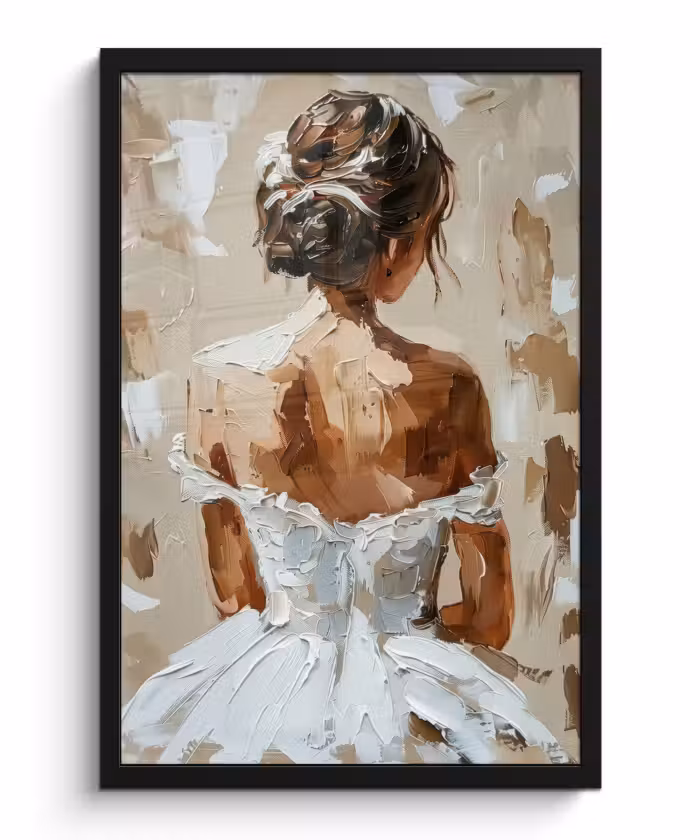 Poster met lijst - Vrouw - Verf - Abstract - Beige - Modern