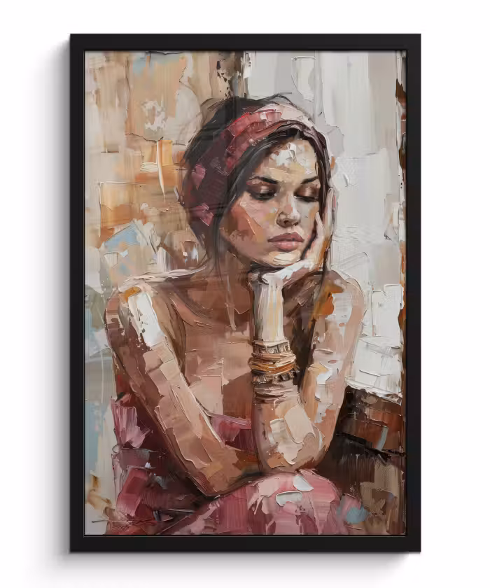 Poster met lijst - Vrouw - Verflook - Portret - Modern
