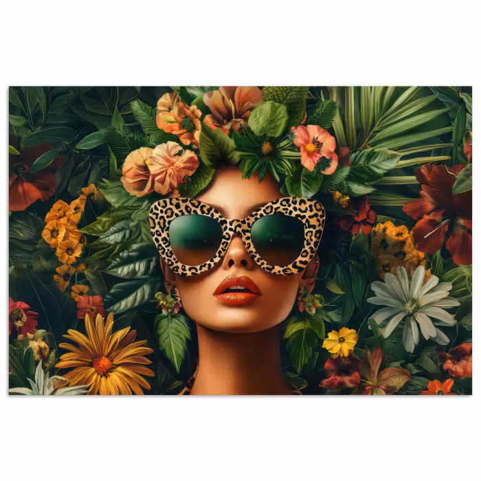 Poster - Vrouw - Panterprint - Jungle - Natuur - Luxe