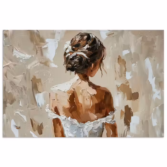 Poster - Vrouw - Verf - Abstract - Beige - Modern