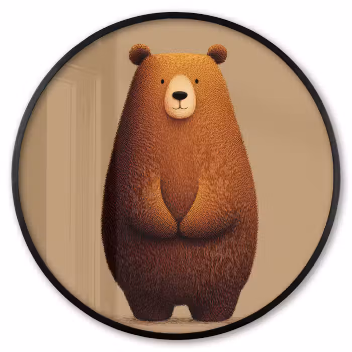 Ronde fotolijst - Beer - Minimalistisch - Bruin