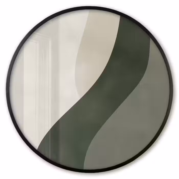 Ronde fotolijst - Japandi - Groen - Abstract - Modern