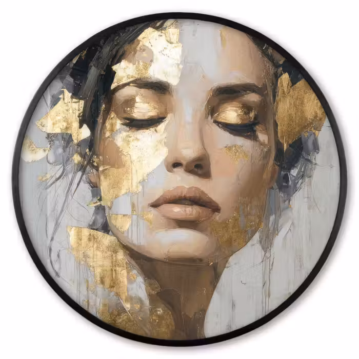 Ronde fotolijst - Sierlijk - Vrouw - Goud - Ogen