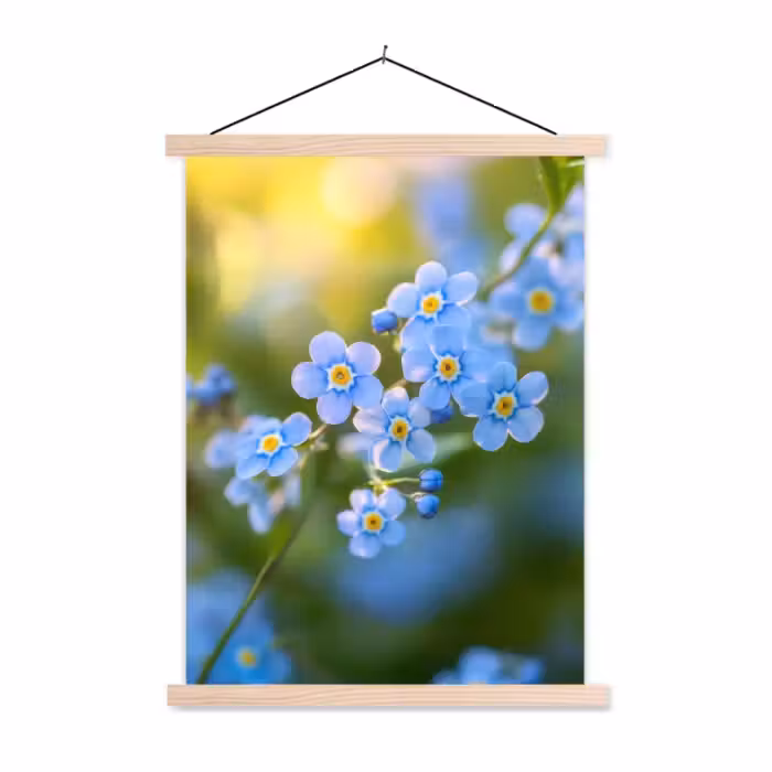 Schoolplaat - Bloemetjes - Blauw - Vergeet mij nietjes