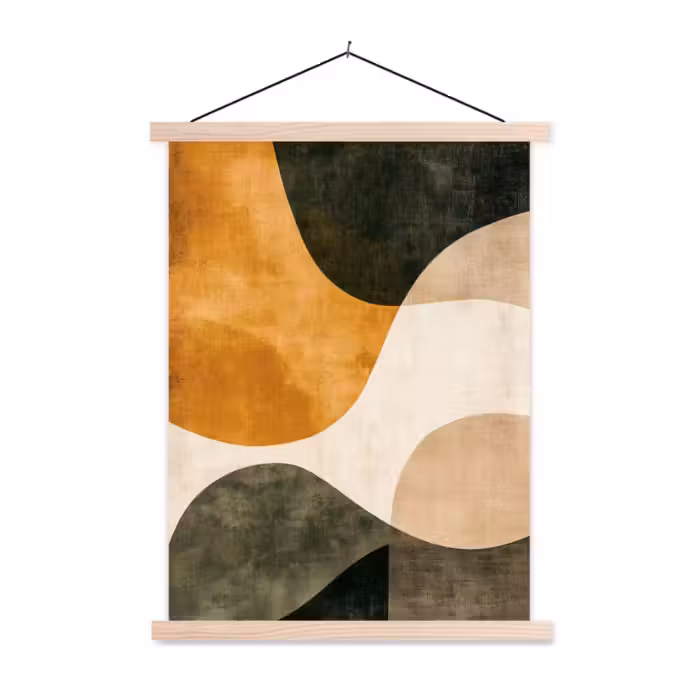 Schoolplaat - Vormen - Okergeel - Abstract