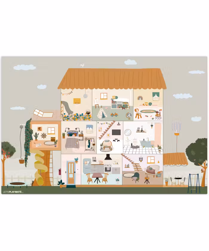 Speelkleed - Poppenhuis - Kinderen - Meubels - Design - Bruin