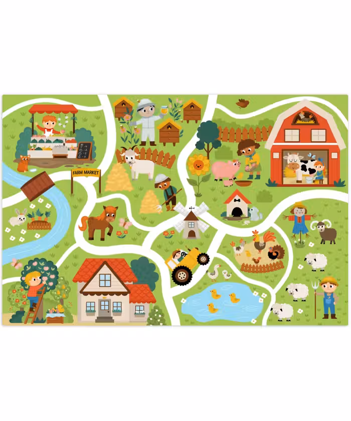 Speelkleed - Speelmat - Boerderij - Boerenmarkt - Eendenvijver