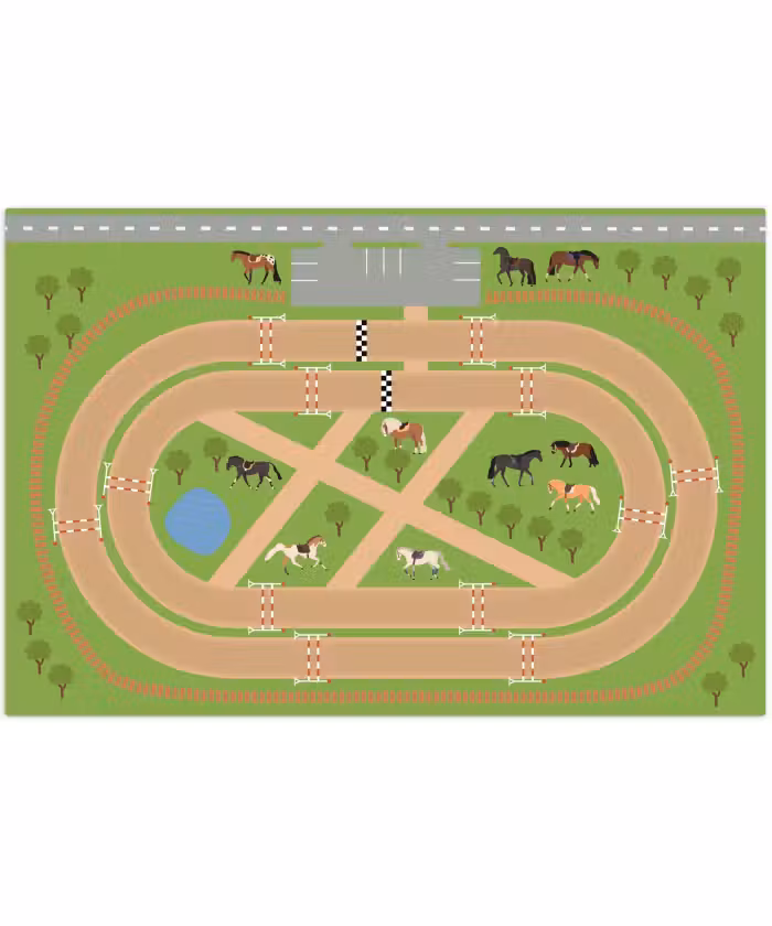 Speelkleed - Speelmat - Paarden - Racebaan