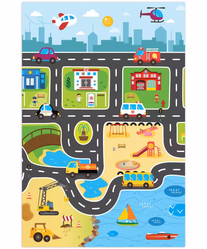 Speelkleed - Speelmat - Stad - Stadsleven - Strand