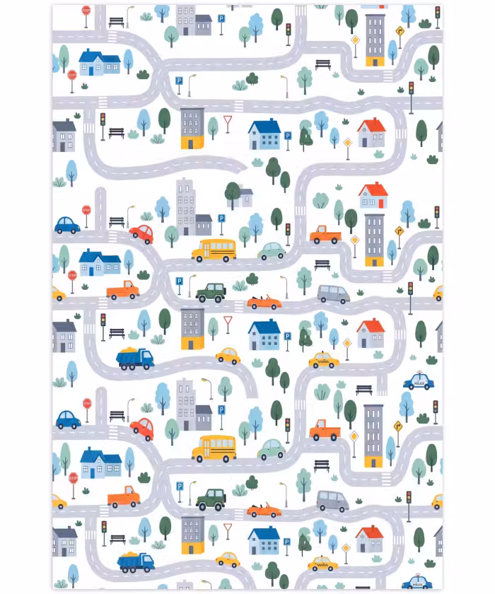 Speelkleed - Stad - Verkeer - Patroon