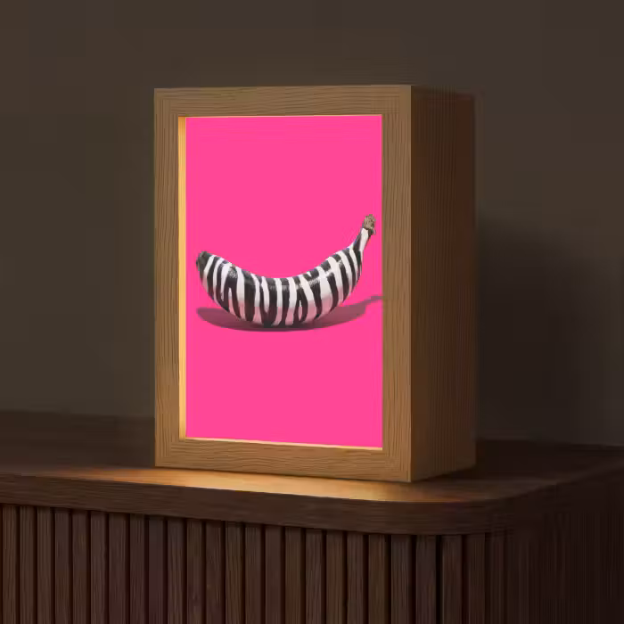 Tafellamp - Banaan - Zebraprint - Roze