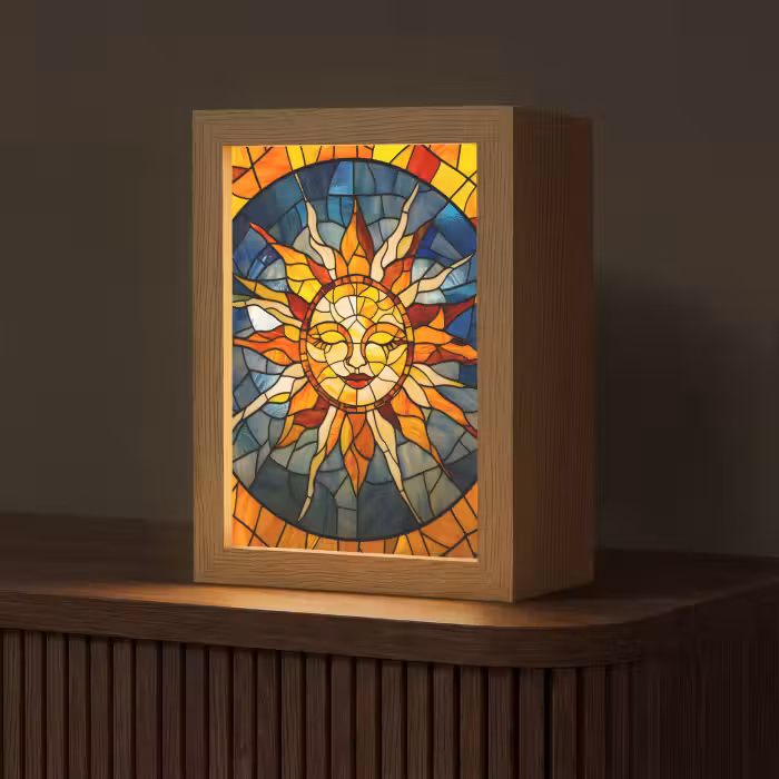 Tafellamp - Mozaïek - Zon - Geel - Cirkel