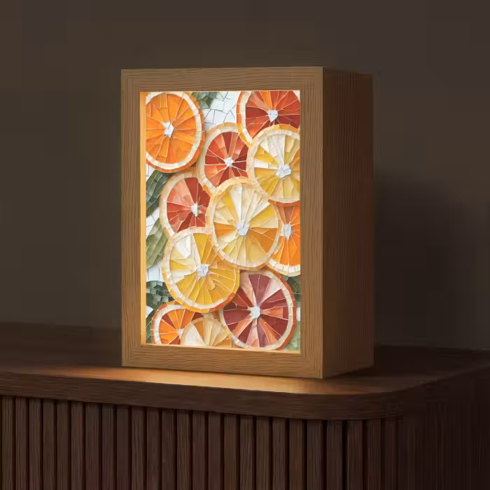 Tafellamp - Schijfjes - Fruit - Oranje - Mozaïek