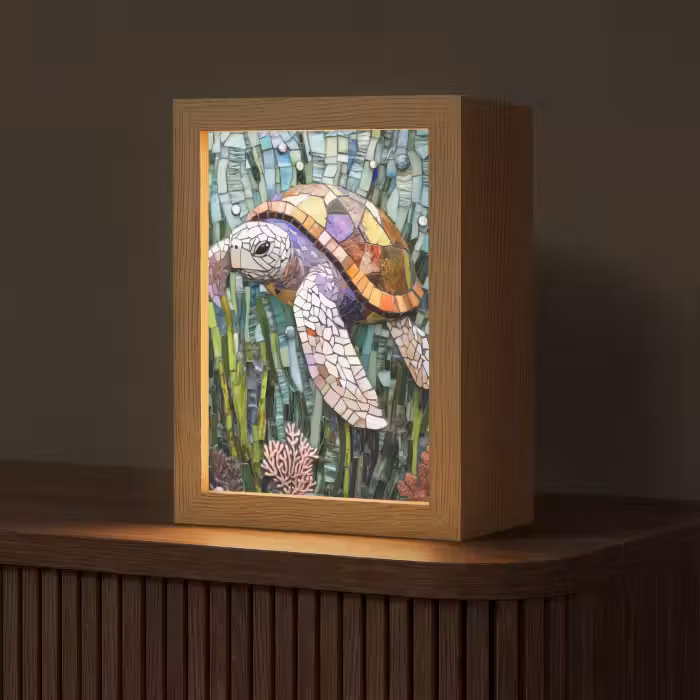 Tafellamp - Schildpad - Zeewier - Mozaïek