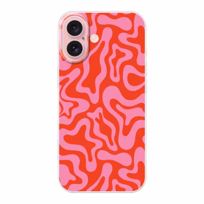 Telefoonhoesje - Abstract - Patroon - Rood - Roze - Minimalistisch