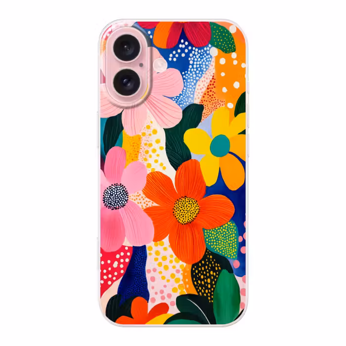 Telefoonhoesje - Bloemen - Kleurrijk - Stippen