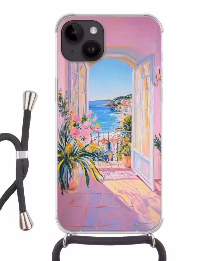 Telefoonhoesje crossbody - Roze - Buiten - Verf