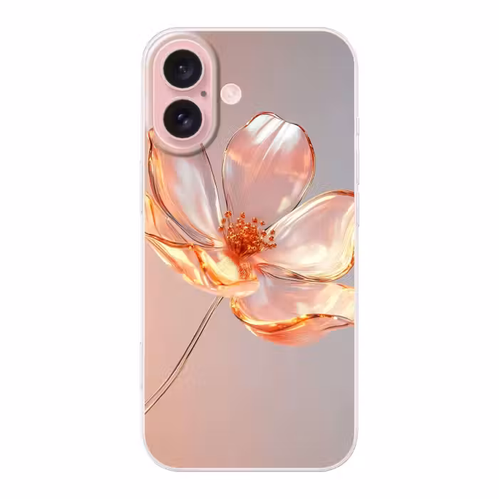 Telefoonhoesje - Glazen - Bloem - Roze