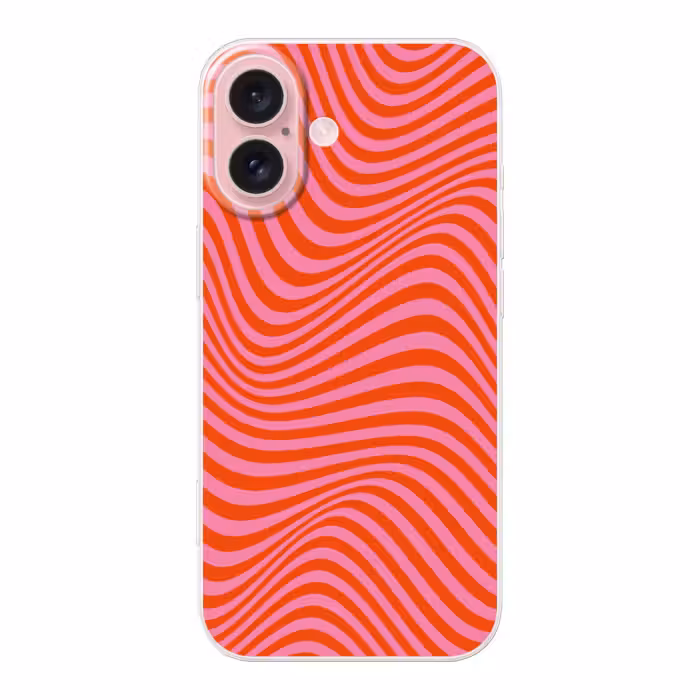Telefoonhoesje - Golvend patroon - Rood - Roze - Lijnen