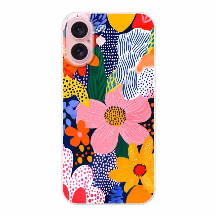 Telefoonhoesje - Kleurrijk - Bloemen - Abstract - Stippen