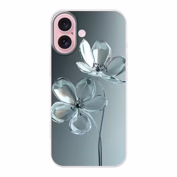 Telefoonhoesje - Kristal - Bloemen - Grijs