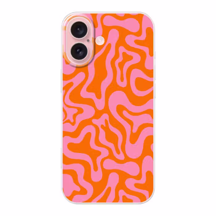 Telefoonhoesje - Patroon - Roze - Oranje - Abstract - Modern