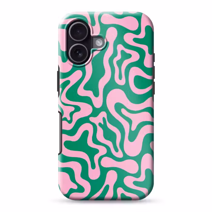 Telefoonhoesje Toughcase - Abstract - Patroon - Groen - Roze - Kleurrijk