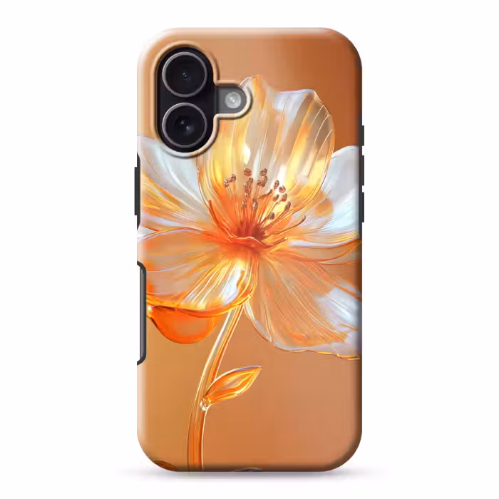 Telefoonhoesje Toughcase - Glazen - Bloem - Oranje