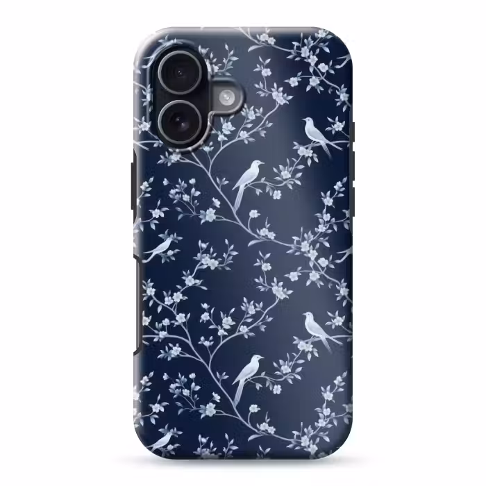 Telefoonhoesje Toughcase - Grafisch - Bloesemtak - Blauw