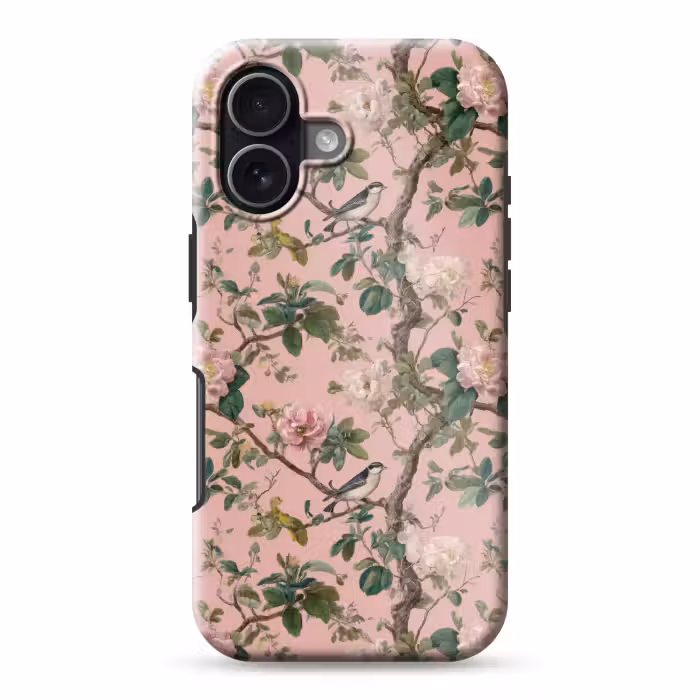 Telefoonhoesje Toughcase - Pioenrozen - Botanisch - Vogel