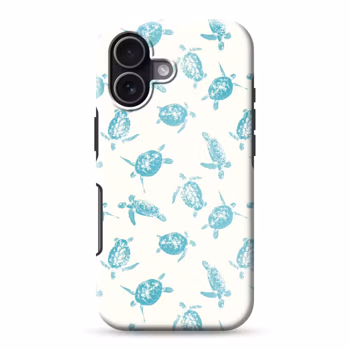 Telefoonhoesje Toughcase - Schildpadden - Patroon - Wit - Blauw